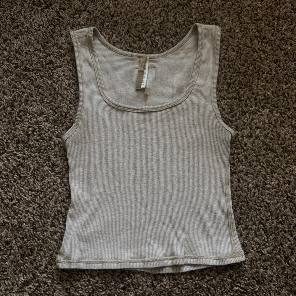 SKIMS cream Ribbed Tank Top